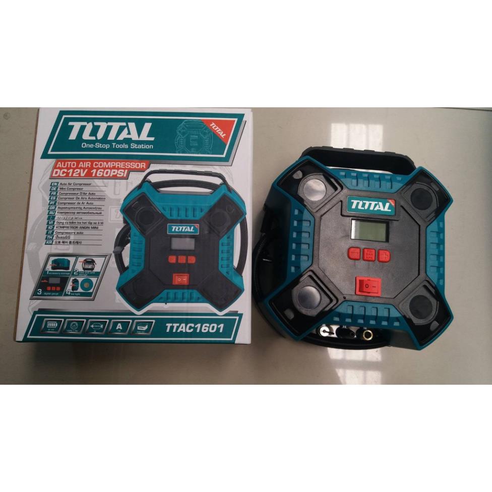Dụng cụ kiểm tra lốp, bơm hơi lốp xe ô tô nguồn điện 12V Total TTAC1601
