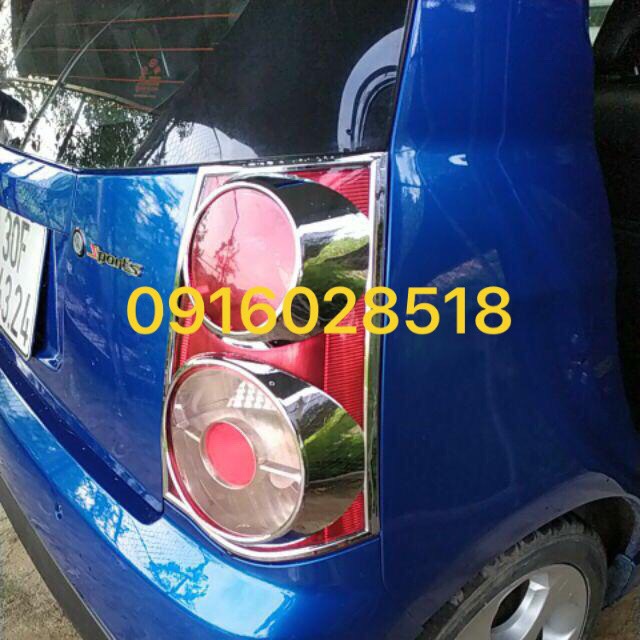 Ốp đèn Hậu xe Kia Morning 2008-2009-2010-2011 mạ Crom, Op den pha hau, op vien den