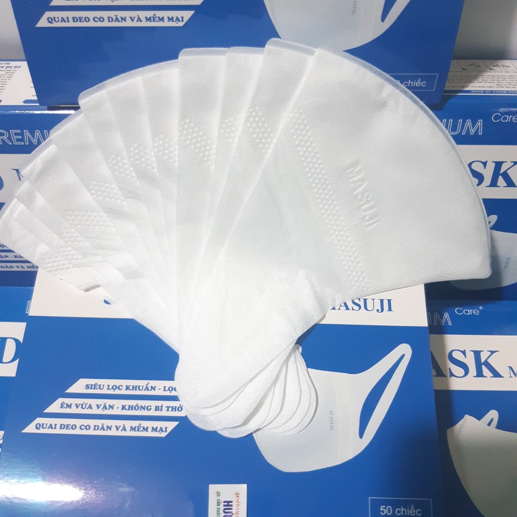 [Sale 3 ngày] Khẩu Trang 3D Mask  Masuji Xuân Lai Công nghệ Nhật Bản Hộp 50 Chiếc Lọc khuẩn Lọc Mùi Êm Mềm Mại