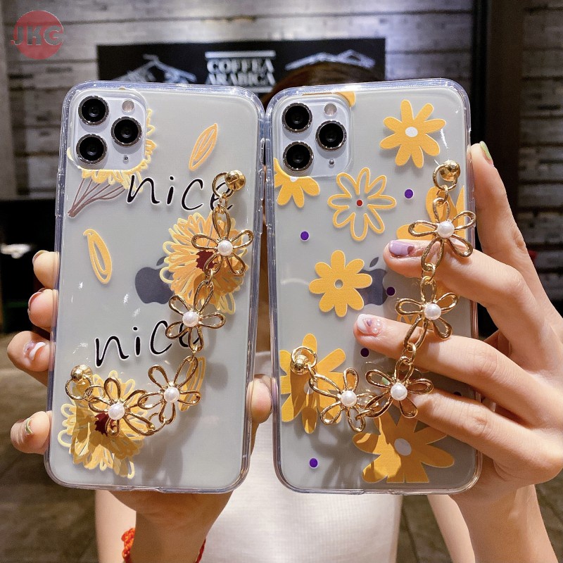 Ốp Điện Thoại Mềm Họa Tiết Hoa Có Dây Đeo Cho Samsung Galaxy S9 S10 S20 S21 S30 Plus Ultra S10E S10 5g S10Lite