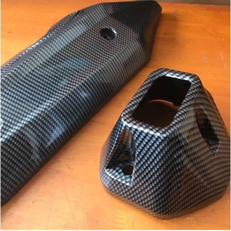 COMBO ỐP BÔ và CHỤP MỎ BÔ CARBON TRANG TRÍ GẮN XE HONDA VARIO, CLICK 150CC 2018 TRỞ LÊN