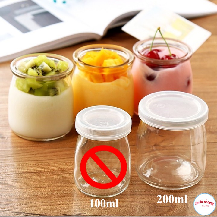 1 Hũ Thủy Tinh 200ml Cao Cấp Làm Sữa Chua, Caramen, Pudding,… Tròn Cute - br00637 | BigBuy360 - bigbuy360.vn