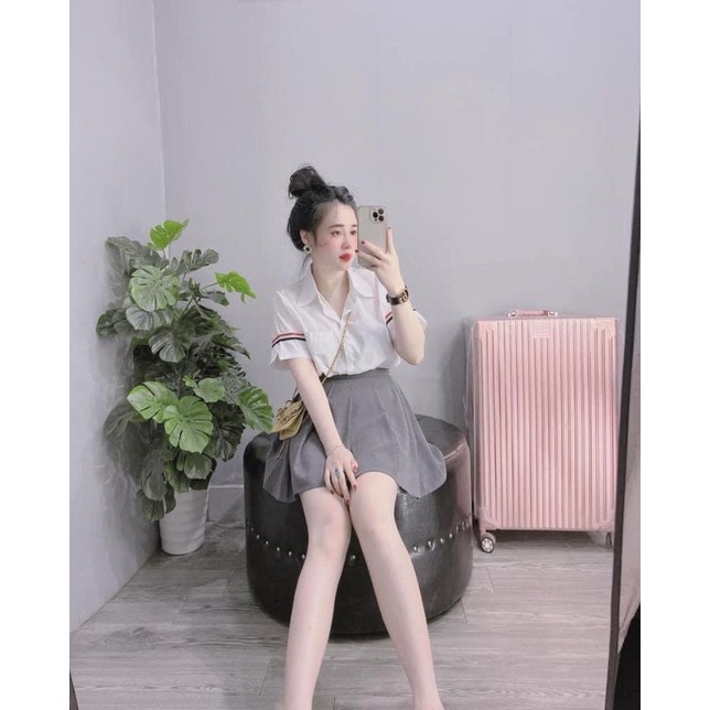 Áo Sơ Mi Viền Ống Tay Quốc Dân, Sơ Mi Tay Lỡ Form Rộng Hàn Quốc