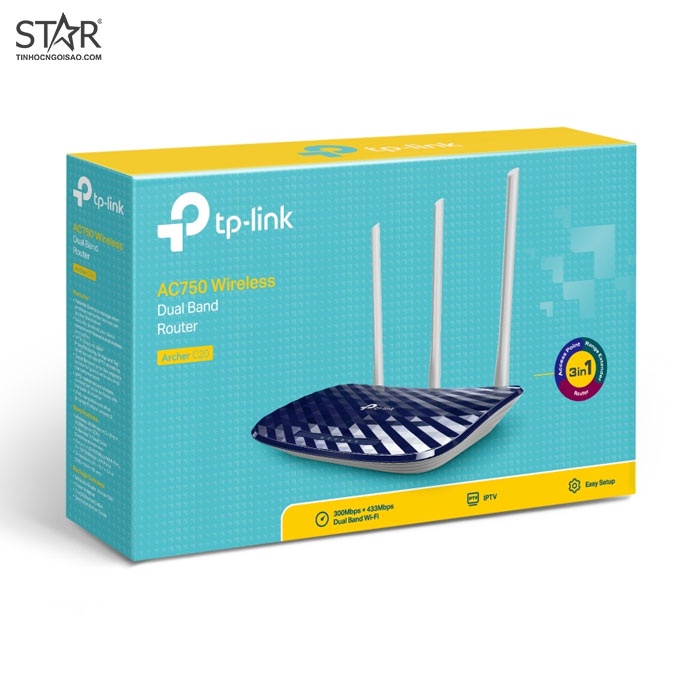 Phát Wifi TPLink Archer C20 300Mbps 3 anten