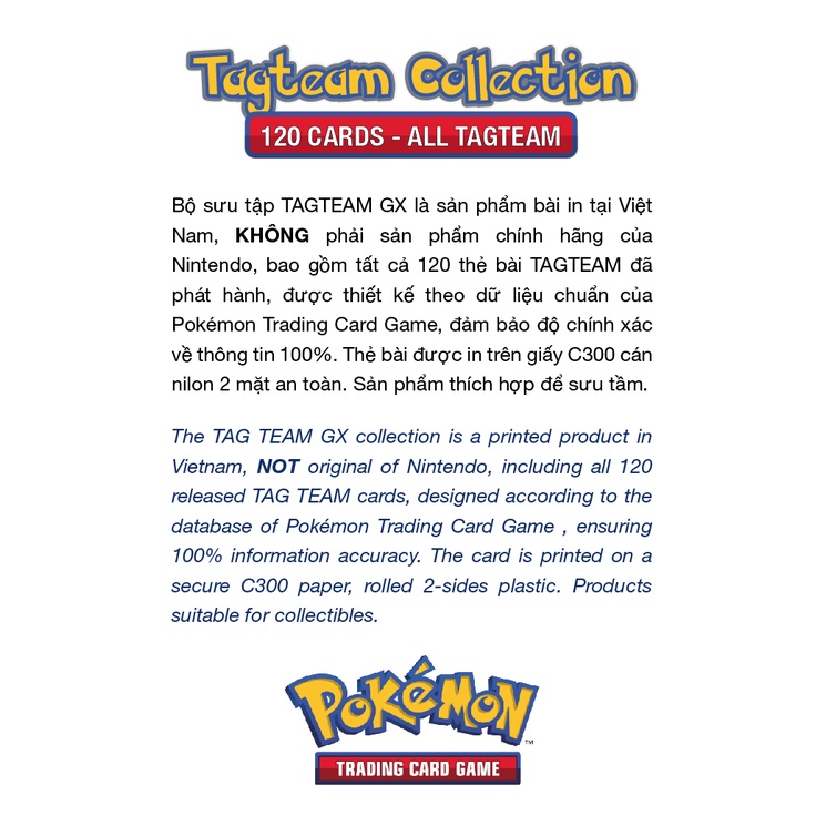 [BÀI IN] Trọn bộ 120 Thẻ bài Pokemon TAG TEAM đã phát hành