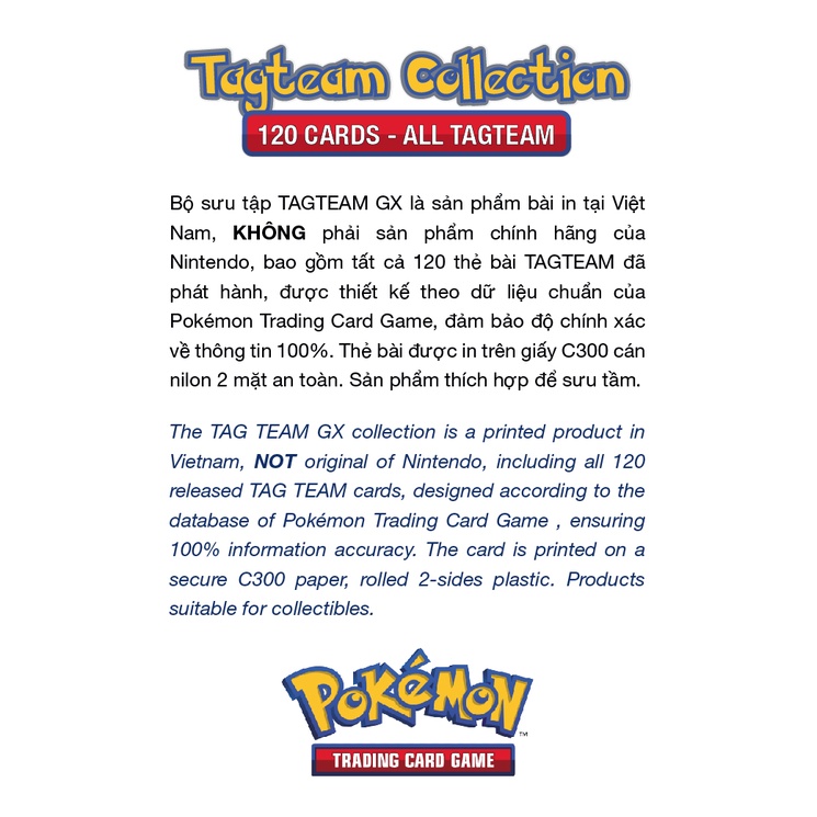 Trọn bộ 120 Thẻ bài Pokemon TAG TEAM đã phát hành