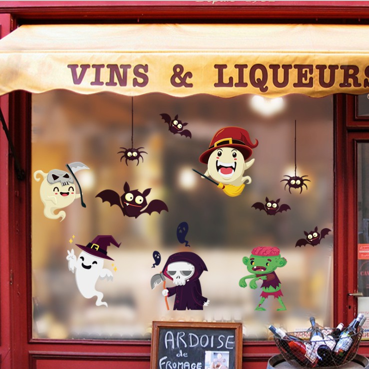 Decal trang trí tường Halloween - Lễ hội hóa trang vui vẻ