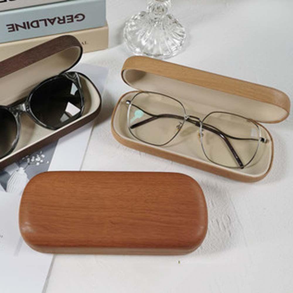 Hộp Đựng Mắt Kính Giả Gỗ Bằng Da PU Tiện Dụng