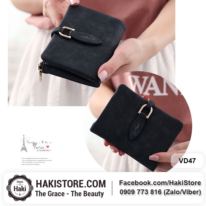 🍀 Ví tiền nữ da mềm khóa cài chiếc lá siêu dễ thương màu hồng- VH47 | BigBuy360 - bigbuy360.vn