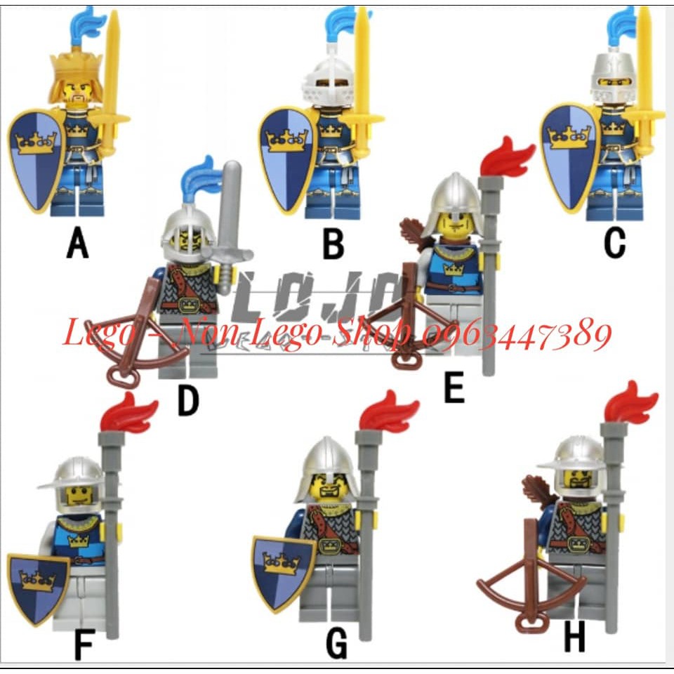 Lego - Lojo Mini Lính Trung Cổ Vương Miện Xanh Crownie ( 1c )