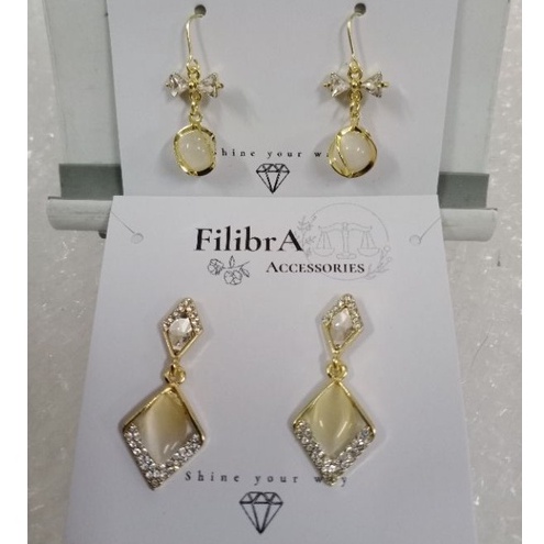 Bông tai đá mắt mèo sang trọng ảnh thật.