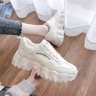 ♀♙☏Giày thể thao nữ MEINIA màu trắng đẹp, giá rẻ, độn đế cao, sử dụng đi học, làm chơi, phong cách Hàn Quốc hot 2020