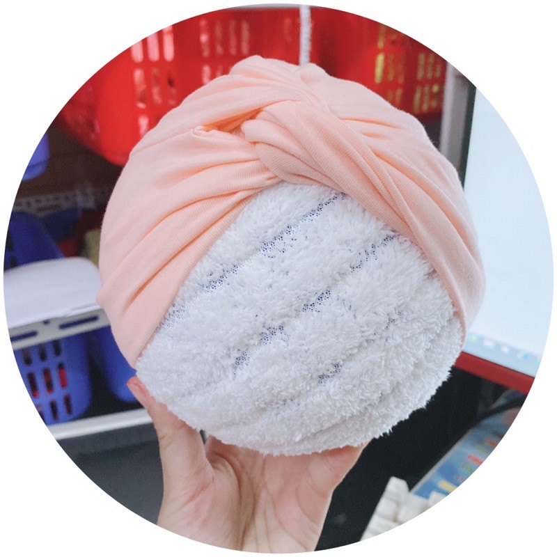 mũ turban chéo cho bé trai- bé gái ( mầu da hồng)