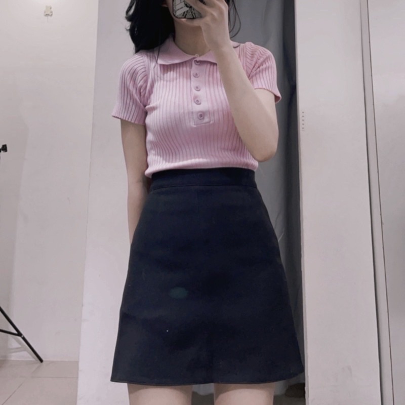 Chân váy chữ A đen trơn