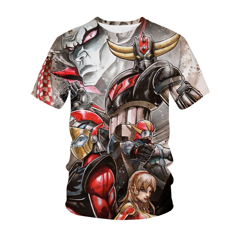 Áo Thun Tay Ngắn In Hình Rô Bốt Grendizer 3D Cá Tính Thời Trang Cho Nam Nữ