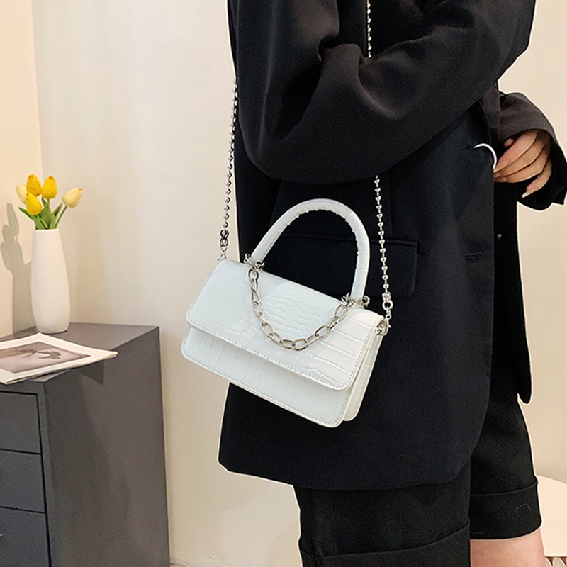 IELGY Túi Đeo Vai Hình Vuông Cỡ Nhỏ Phối Dây Đeo Sợi Xích Thời Trang Cho Nữ