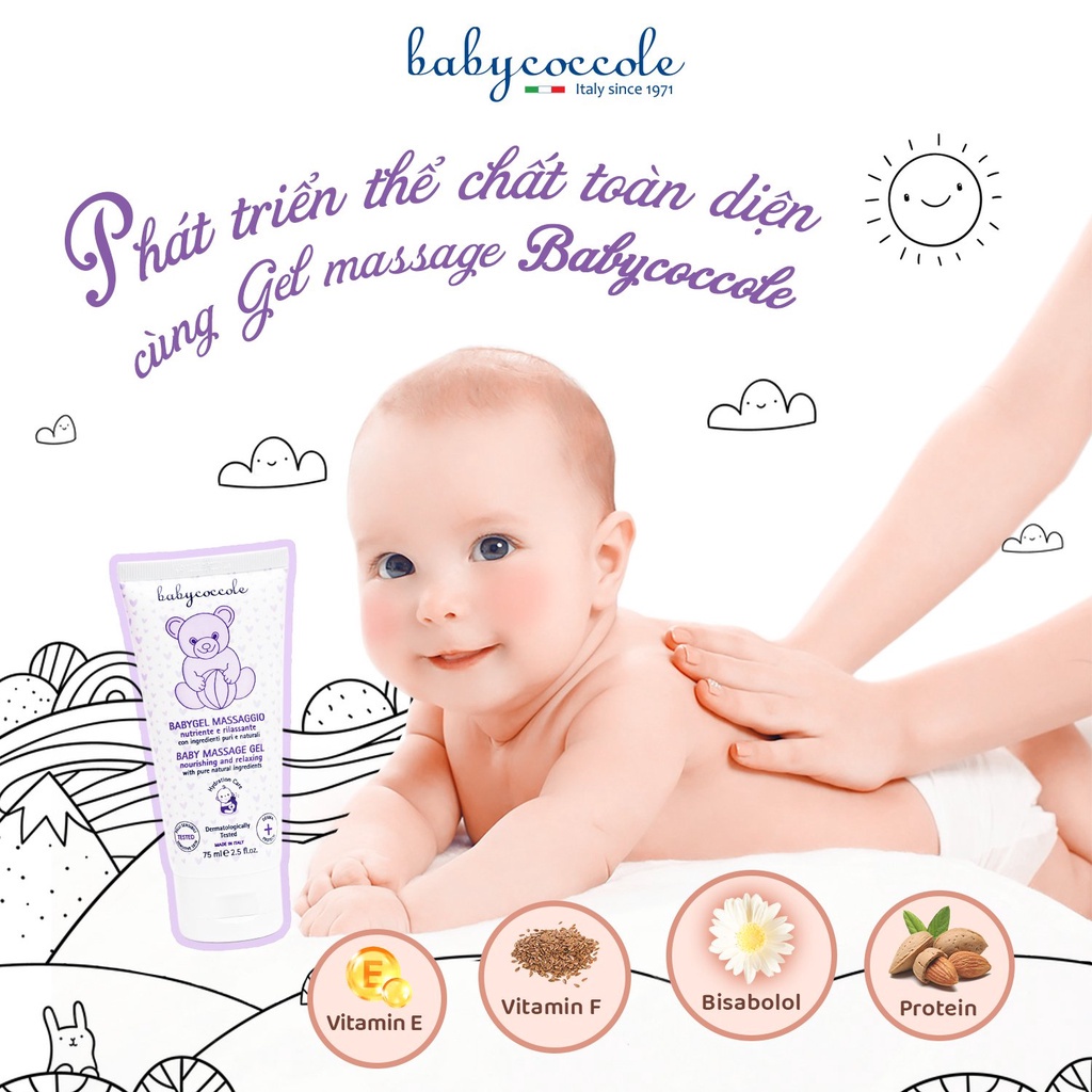 Gel massage cho bé chiết xuất hạnh nhân Babycoccole 75ml 0M+