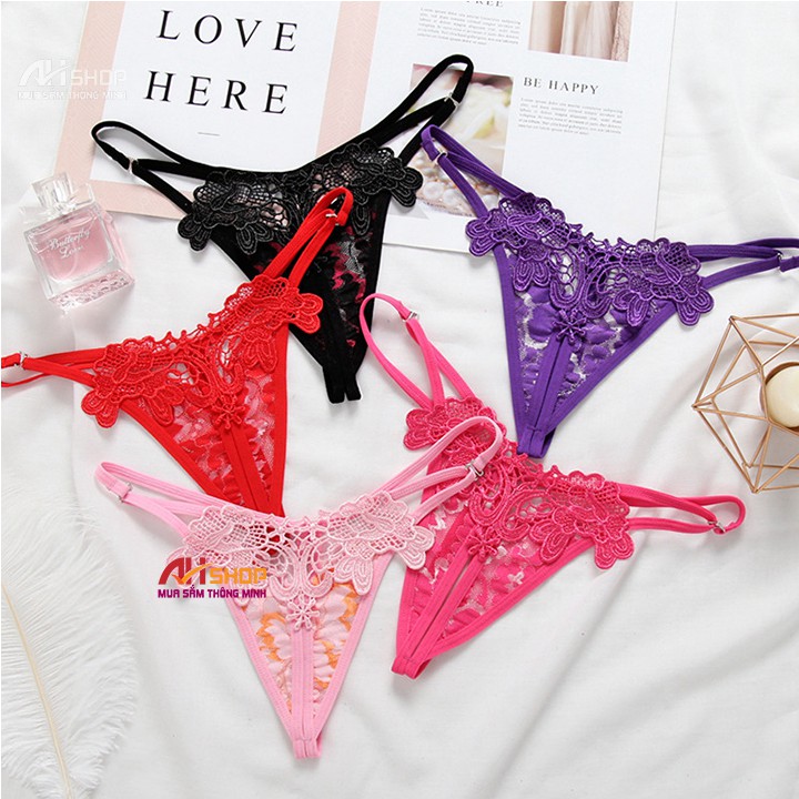 Quần lọt khe xẻ đáy freesize sexy, quần chip nữ ren gợi cảm xì lip rẻ nhất shopee 2151