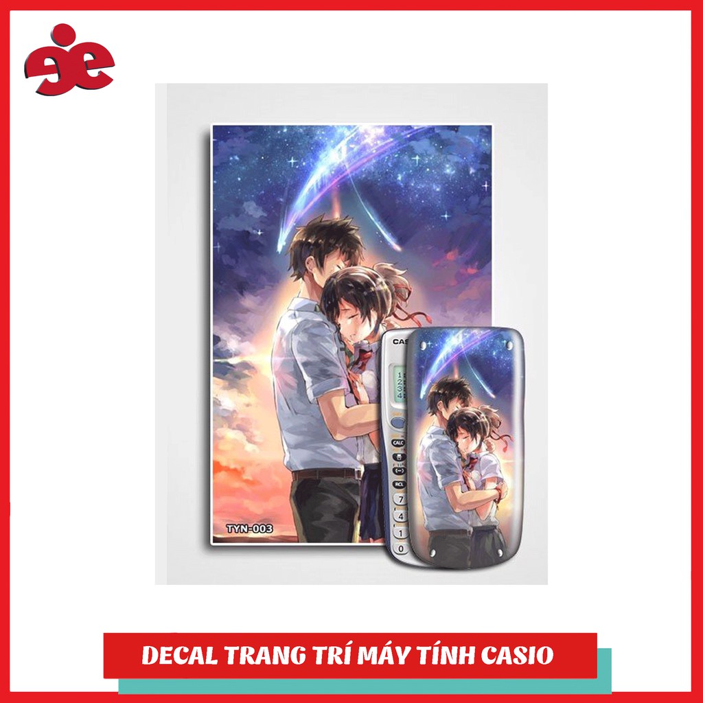 Decal trang trí máy tính Casio/Decal trang trí máy tính Vinacal Your Name 003