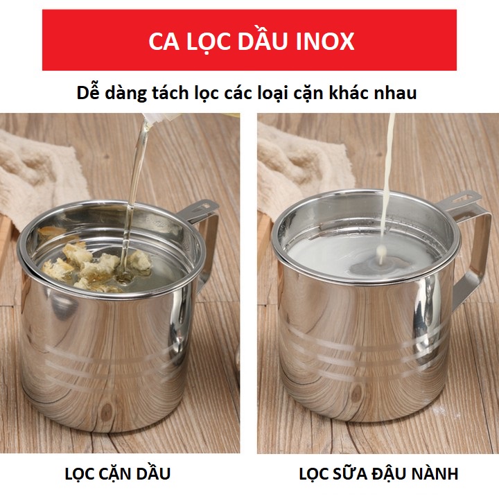 Bình lọc dầu ăn, CÓ GIÁ LỌC, inox 304 sáng bóng, cực đẹp