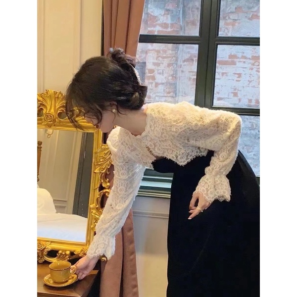 Váy Nhung Mền Chun Ngực Tiểu Thư Hàng QC ảnh thật cận chất Kaylee | BigBuy360 - bigbuy360.vn