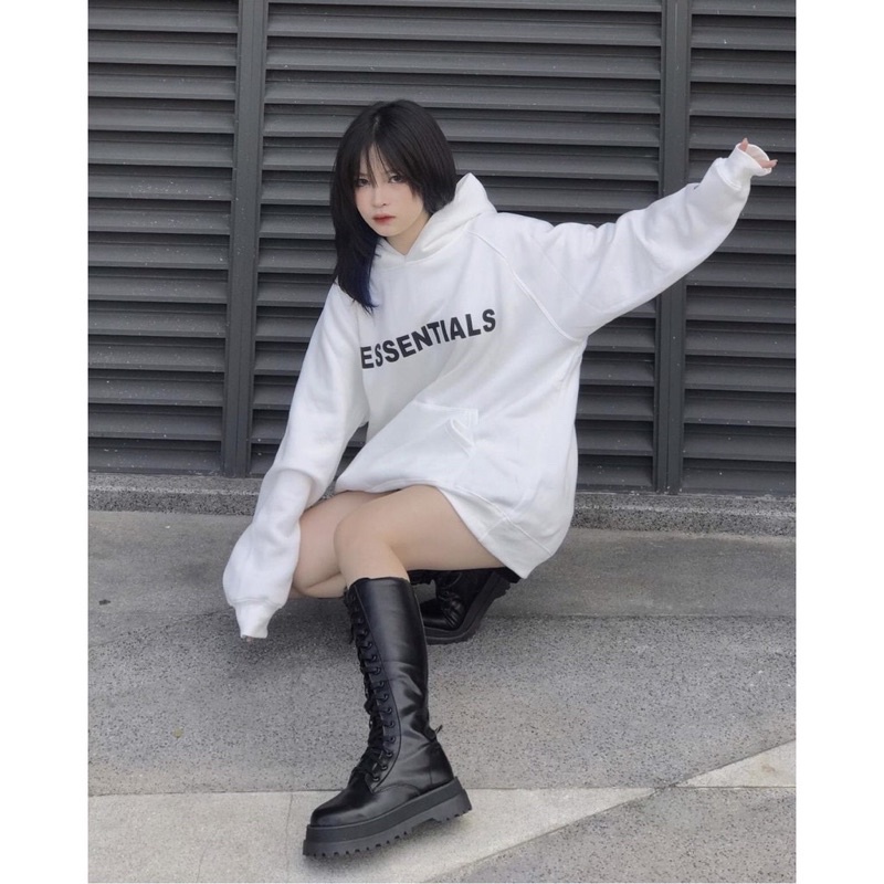 Áo Hoodie ESS.EN.TI.ALS Phản Quang Ulzzang Unisex Nam, Nữ GiGiHouse (có T.AG nón)