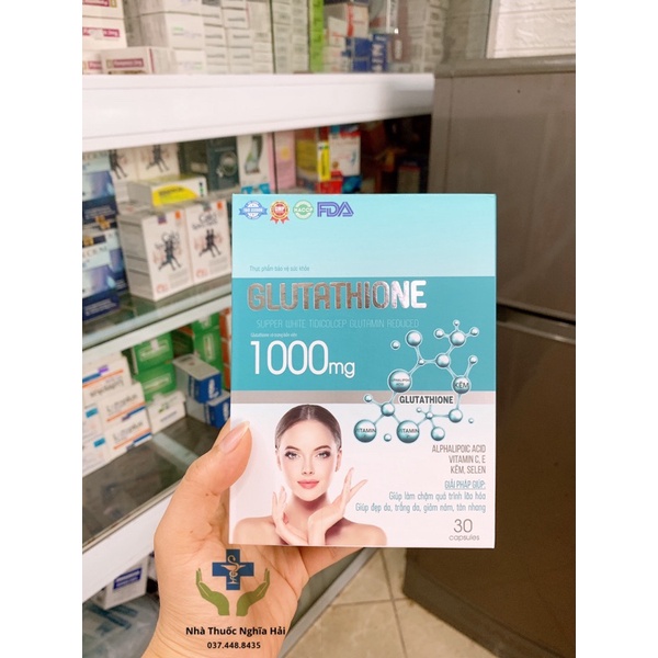 Glutathione 1000 mg viên uống sáng da chóng lão hoá , hỗ trợ điều trị nám da tàn nhang