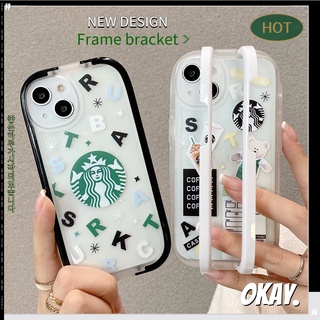 Ốp Điện Thoại Silicon Mềm Trong Suốt Họa Tiết Gấu Và Cà Phê Cho iphone 14 7 8 plus 11 12 13 pro xs XR max Đen