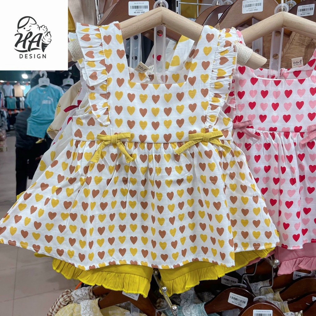 Bộ đũi trái tim cho bé cổ cánh tiên