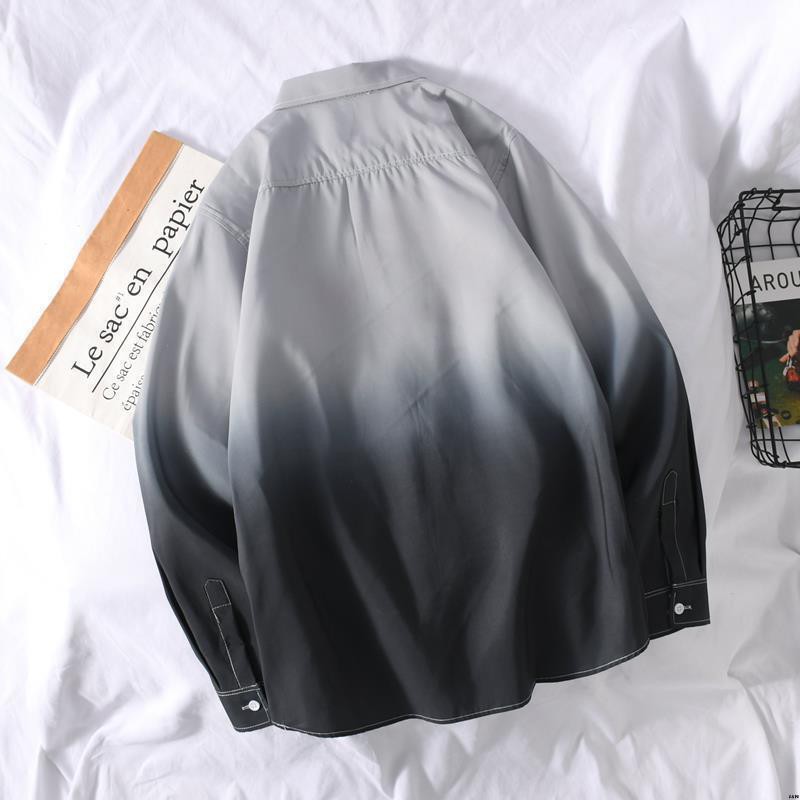 Áo Sơ Mi Tay Dài Nhuộm Màu Loang Phong Cách Hàn Quốc 2020 Cho Nam