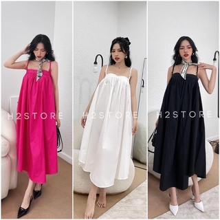 đầm 2 lớp dây đan maxi dáng phồng dài, baby doll 2 lớp kèm ảnh thật shop (bb14)