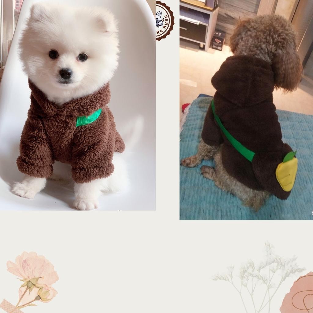 Áo cho chó cún poodle mèo con thú cưng lớn giữ ấm cho mùa đông chất bông len, quần áo cho thú cưng dành cho chó mèo