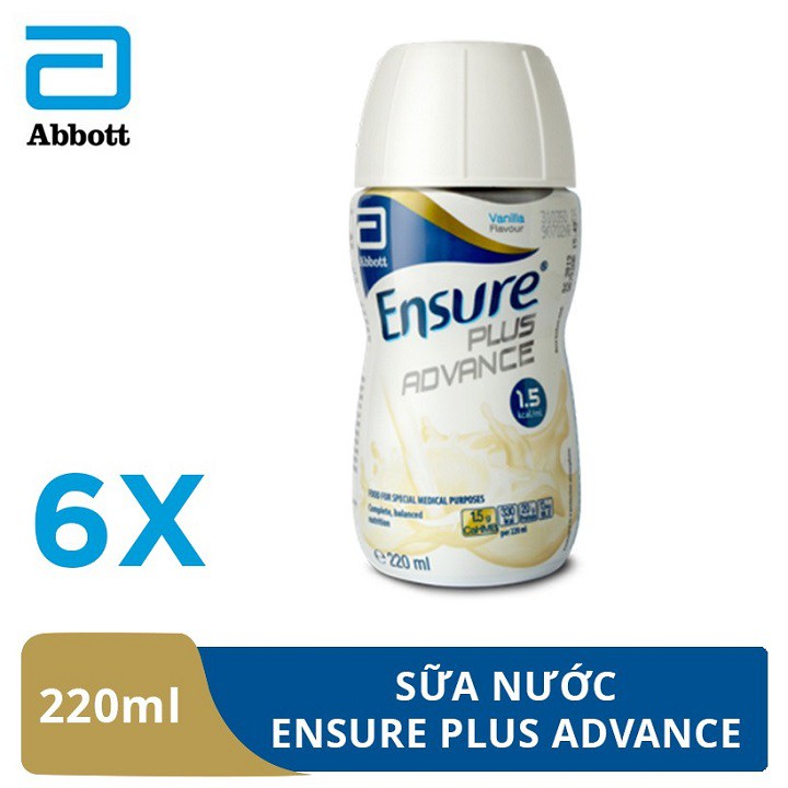 Sữa ENSURE PLUS ADVANCE 1.5 Kcal 220ml hương Vanilla (6 chai/ lốc) cho người suy dinh dưỡng