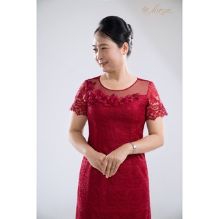 Váy trung niên/ Đầm trung niên - DV08 ren hoa ngực