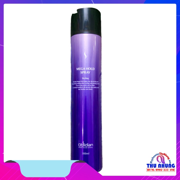 Gôm xịt tóc Obsidian Mega Hold Spray Tím 300ml (KOREA)
