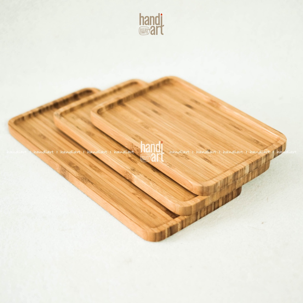 Khay gỗ tre chữ nhật - Khay gỗ tre decor - Bamboo wood tray