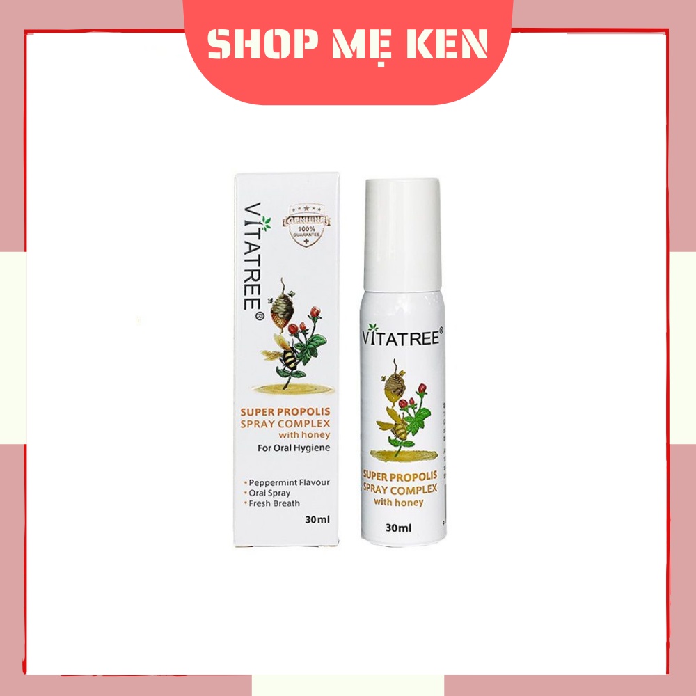 Xịt keo ong Úc Vitatree Super Propolis Spray complex with Honey 30ml