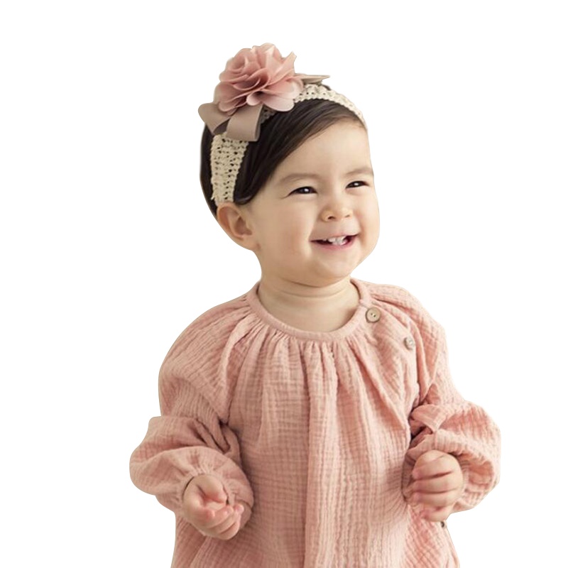 Băng đô quấn đầu đính hoa cho bé gái