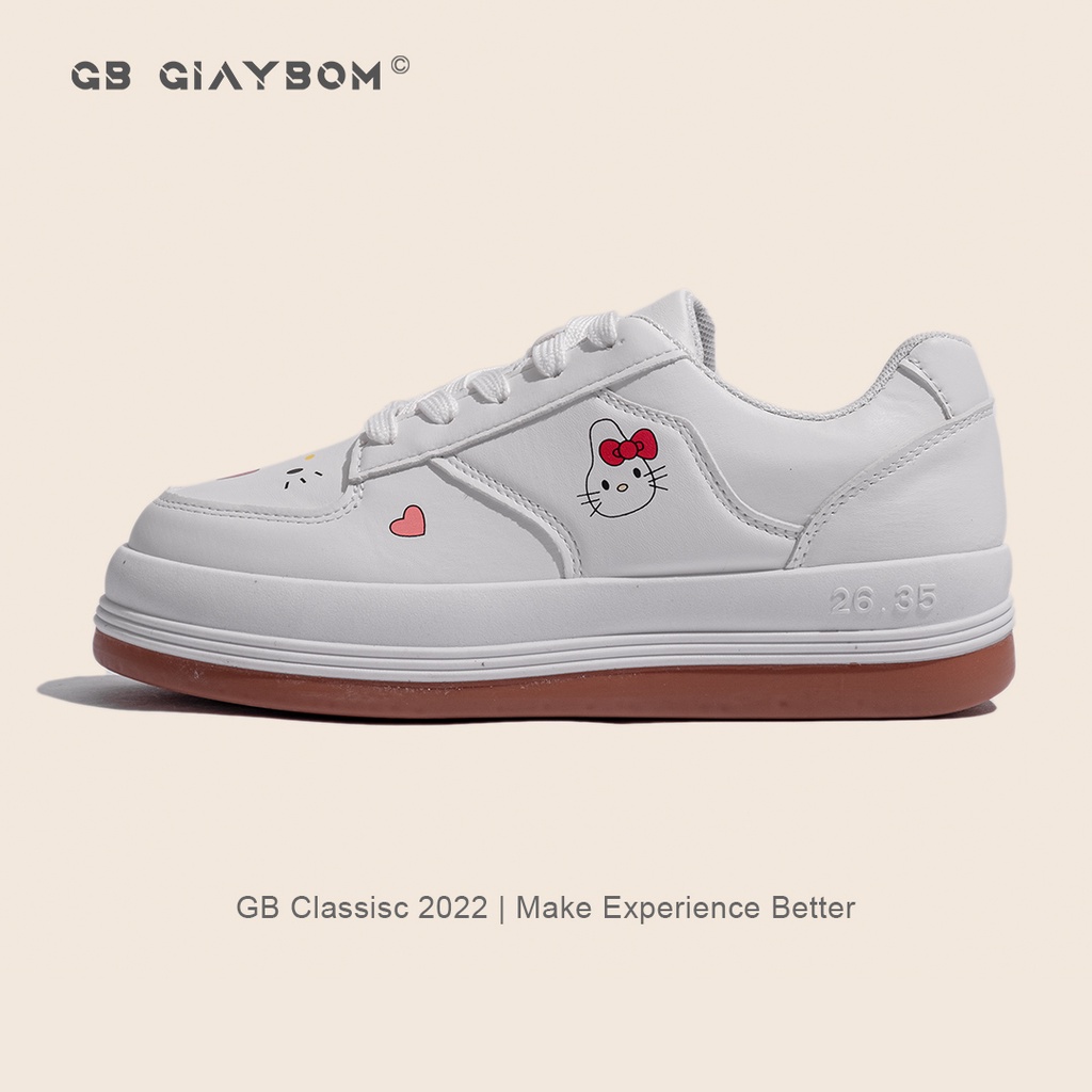 Giày Sneaker Nữ Trắng Kèm Họa Tiết Dễ Thương giayBOM B1641