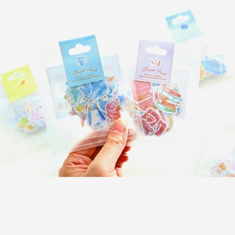 Set 60 miếng dán trang trí DIY RUIXIANG PVC kiểu dáng hoạt hình đáng yêu dành cho sổ tay album ảnh