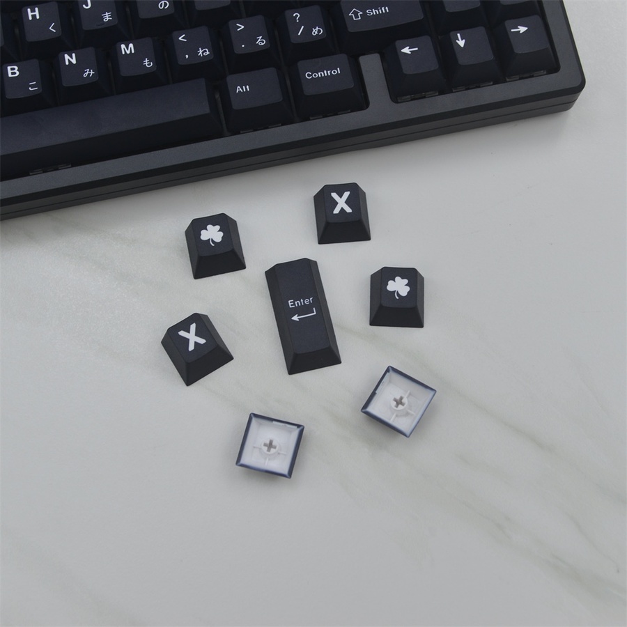129 Phím GMK màu đen tối giản Keycaps Cherry Profile Nhật Bản PBT Dye Sub Bàn phím cơ Keycaps