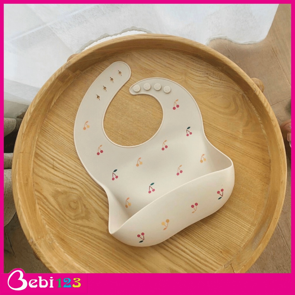 Yếm ăn dặm silicon hoạt hình siêu nhẹ chống dính có máng hứng cho bé