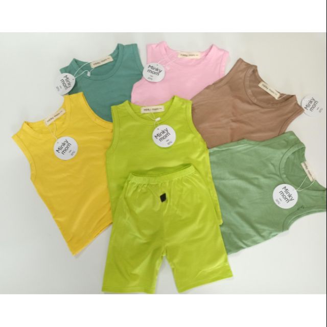 Bộ Ba Lỗ Thun Lạnh Minkymom Mềm Mịn Mát Cho Bé từ 6-18kg