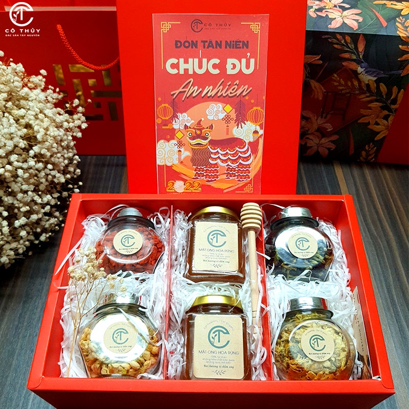 Set Quà Tặng Tết 2022 Mật Ong Rừng Kèm Trà & Hạt Dinh Dưỡng Thiên Nhiên - Sweet Gift 03 | BigBuy360 - bigbuy360.vn