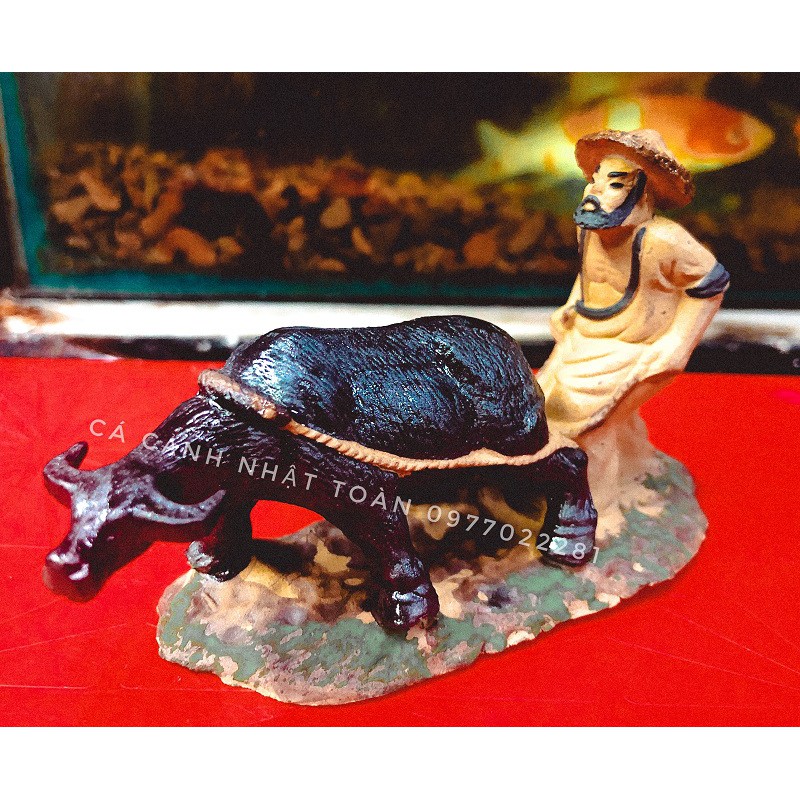 ÔNG CHĂN TRÂU TRANG TRÍ HỒ CÁ NON BỘ 10X4X7CM