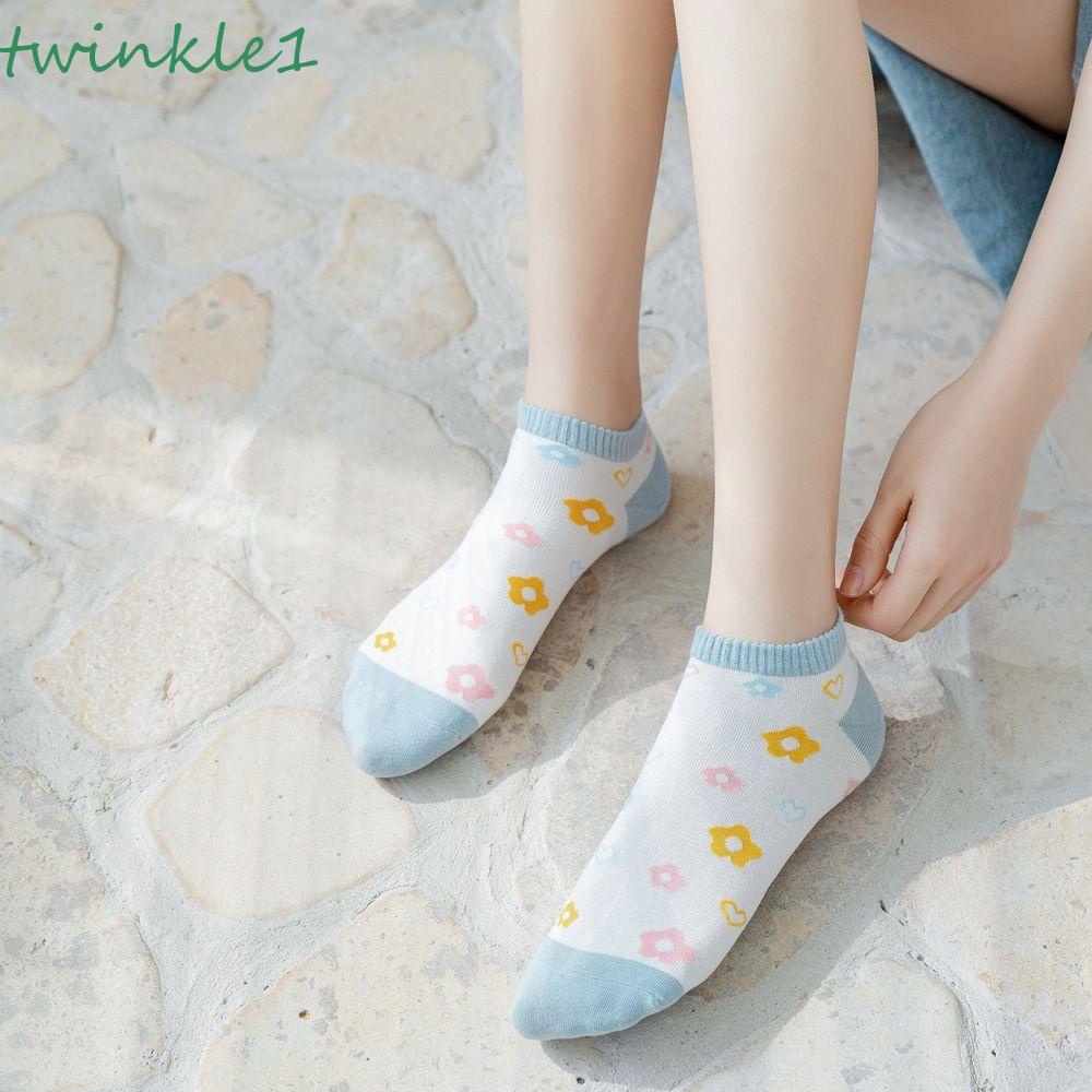 Vớ Cotton Mềm Họa Tiết Sọc Thoáng Khí Phong Cách Nhật Bản Cho Nữ