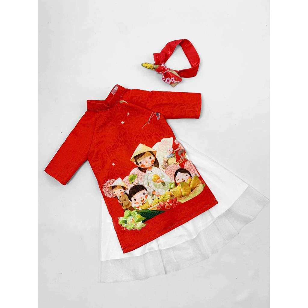 áo dài cách tân mẹ và bé gái size 10-40kg