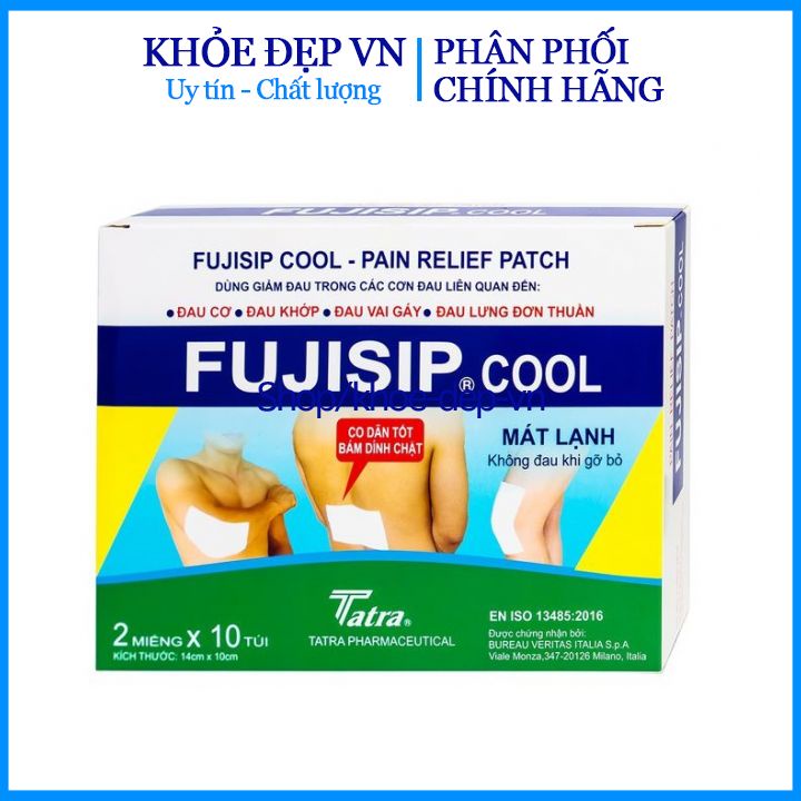 Cao dán lạnh giảm đau nhức , tan bầm tím Fujisip cool 1 túi 2 miếng