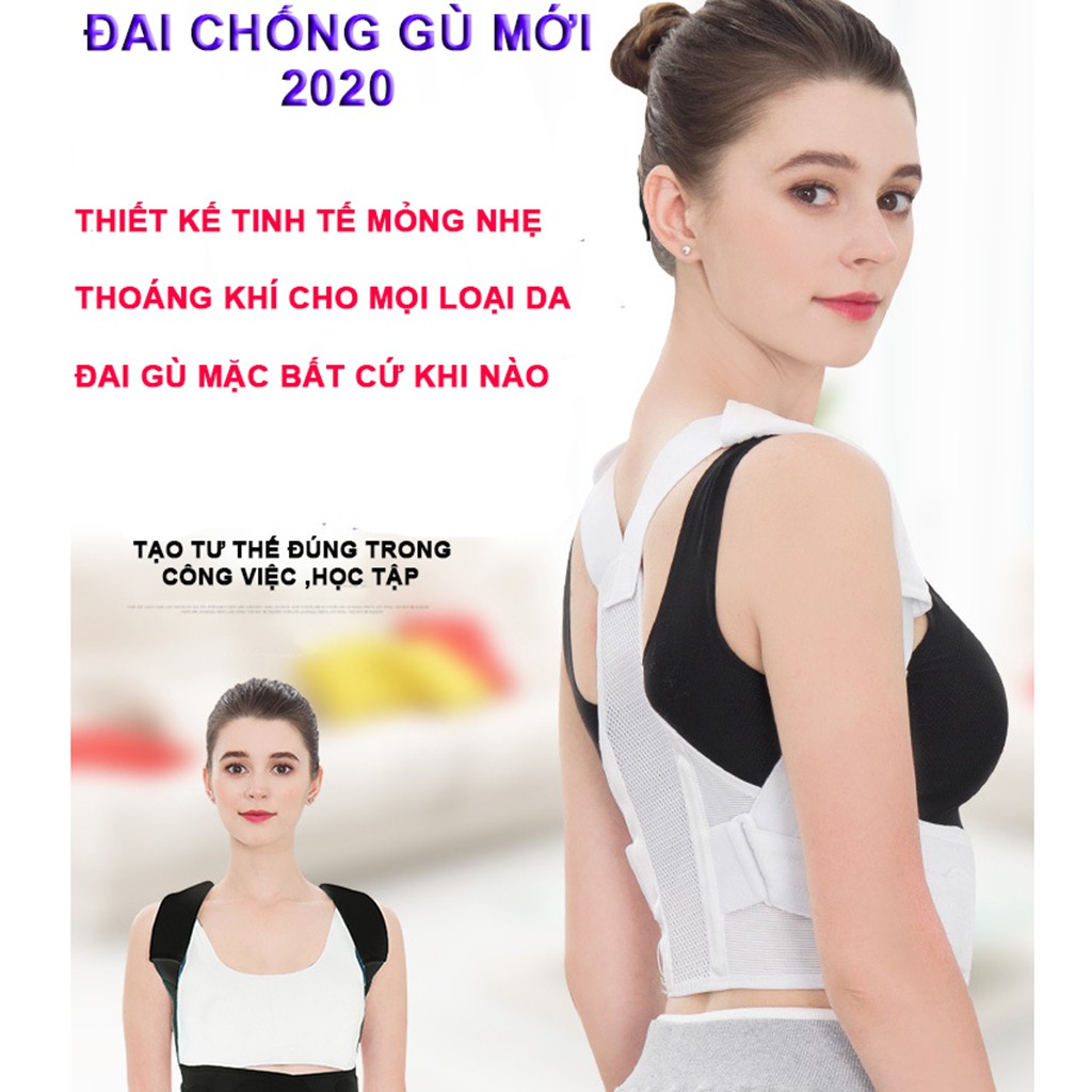 Đai chống gù lưng tốt, Dây đai lưng chống gù giữ Form chuẩn dáng dùng cho cả nam và nữ- đủ size s,m,l