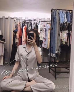 Bộ lụa áo cộc quần dài